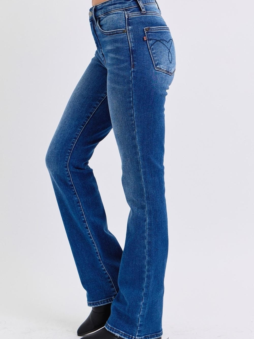 Judy Blue Mid Rise Thermal Bootcut Denim Jeans Thermadenim